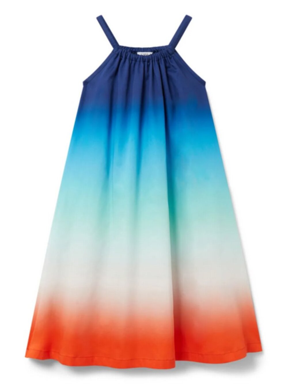 CASABLANCA Paris Girls Ombre Halter-Style Maxi Dress in Navy, Teal & Coral 9-10